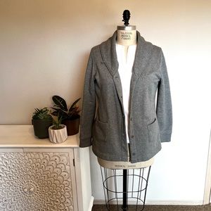 Lands End Fisherman Collar Sweatshirt Cardigan XL Like New